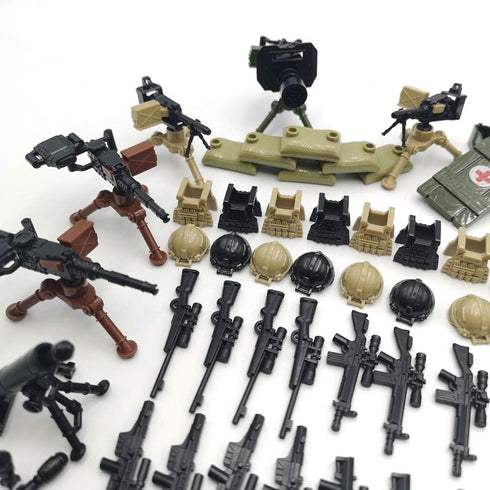 ZHX Weapon Pack Military Weapon Accessories, Army Guns Simulate Battle Building Blocks for Kids