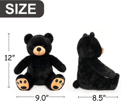 WEIGEDU Black Teddy Bear Stuffed Animals Plush Toys, Stuffed Black Bear, Teddy Bear Plush Toys for Boy Girl Kids