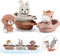 Nueplay Bathtub Toys for Toddlers 18M+Baby Bath Toys with Animal Finger PuppetsStackable