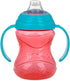 Nuby Clik-It Grip N' Sip Soft Spout No-Spill Training Sippy Cup with Handles - 10 oz (3-Pack) - Blue/Green/Red