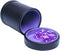 PU Leather Dice Cup with Lid, Purple Velvet Interior Quiet Shaker Cup Including 6 Purple Translucent Dice