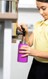 Kids Water Bottle - 12oz Orange | Leak Proof with Straw & Handle | Insulated, Double Wall Stainless Steel Flask