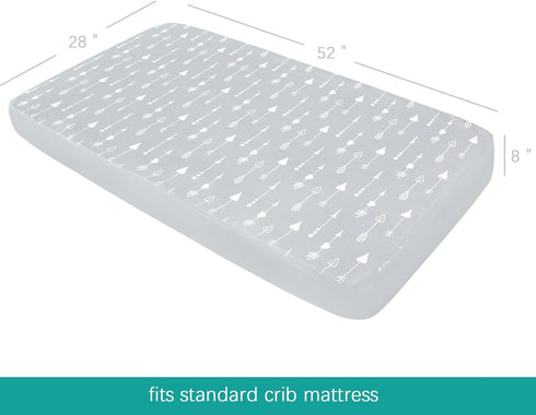 4-Pack Soft Microfiber Crib Sheets for Boys and Girls - Grey and Pink