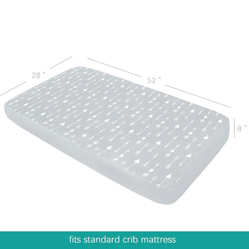 Crib Sheets Fitted, 2 Pack Standard Crib Mattress Sheets for Baby Boys & Girls