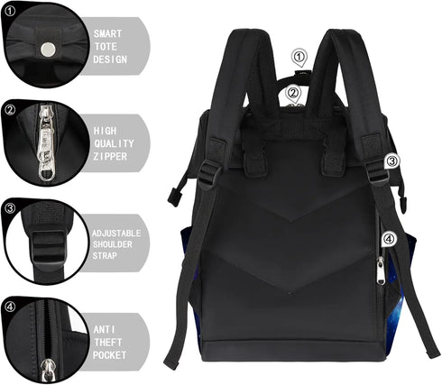 Hsnar Backpack Outer Space Galaxy Waterproof Diaper Bag Large Capacity Baby Bag with Stroller Straps, Multi-Pocket