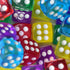 50 Pack 14MM 6 Sided Dice Set - Translucent Colors Dice with Black Pouch for Board Game