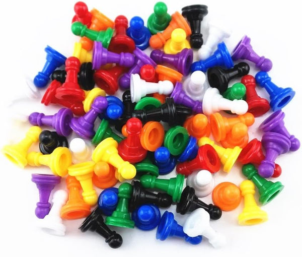 Honbay 80pcs Multi-Color Plastic Pawns Pieces for Board Games, Tabletop Markers Component