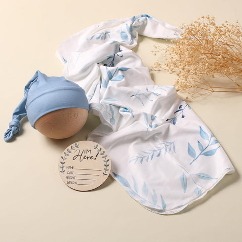 Set, 32 32 inches Ylsteed Baby Swaddle Blanket and Headband Newborn Receiving Blanket Swaddle Wrap for Girls and Boys