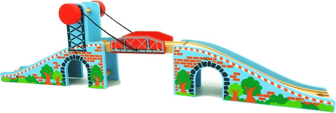 Wooden Train Lifting Bridge Accessory - Compatible with All Railway Tracks