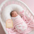 Goktvai Hello World Newborn Sign, Wooden Pink Bow Baby Announcement Sign Funny Newborn Announcement Board Suitable