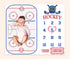 Baby Age Milestone Blanket, Hockey Stadium Growth Chart for Nursery, 1-12 Months, Includes 4 Frame and 1 Headband