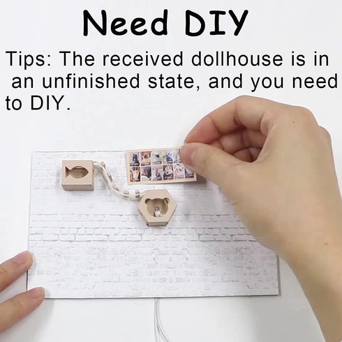 CUTEBEE Dollhouse Miniature with Furniture, DIY Wooden Kit Plus Dust Proof, Creative Room Idea