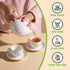 Sweejar Porcelain Tea Set for Little Girls, Kitchen Toys Tea Party Set for Kids, Includes Teapot, Cup & Saucer Set of 4