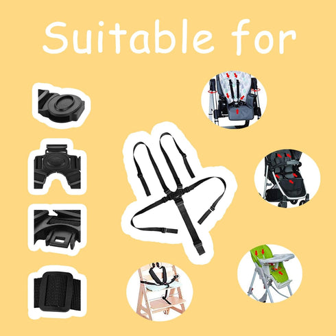 LiXiongBao 5 5 Universal Point Harness Strap Belt,Baby Harness Seat Strap Holder for Most Point High Chairs,Stroller