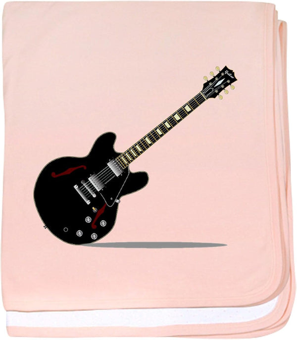 CafePress Black Semi Solid Guitar Baby Blanket, Super Soft Newborn Swaddle