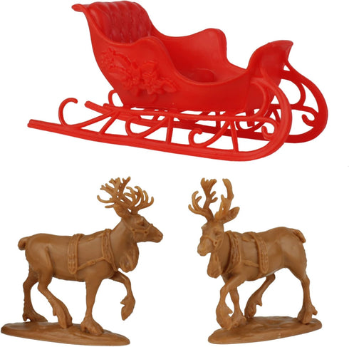 LOD Santa’s Christmas Delivery - 15pc Plastic Sleigh and Figure Playset