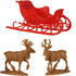 LOD Santa’s Christmas Delivery - 15pc Plastic Sleigh and Figure Playset