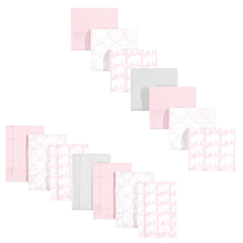 Hudson Baby Unisex Baby Cotton Flannel Burp Cloths and Receiving Blankets, 14-Piece,