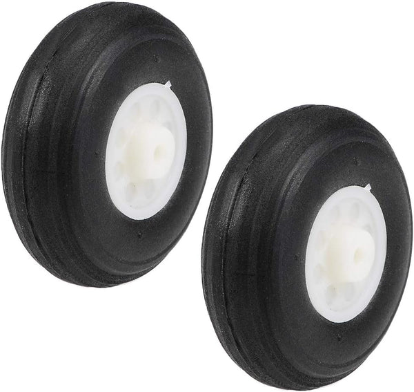 uxcell 2pcs Tire and Wheel Sets for RC Airplane, 1.43" PU Sponge Tire with Plastic Hub.