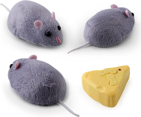 Tipmant Mini Sized RC Mice IR Remote Control Rat Mouse Animal Prank Joke Toys for Cat Dog Kids Christmas Gifts (Grey)