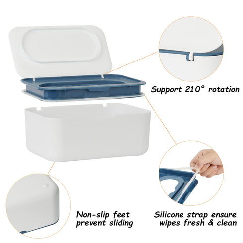 2 Pack Case(2 Wipes Dispenser, Wipe Holder for Baby & Adult, Seposeve Refillable Wipe Container, Keeps Wipes Fresh