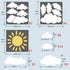 Sun and 30PCS White Clouds Removable Vinyl Wall Decals - Peel and Stick Wallpaper Stickers for Nursery Bedroom