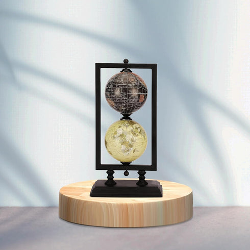 Set 2 4'' Rely+ of World Globe Sturdy Metal Stand (NOT PLASTIC!) - Rotating Desktop Globes For Geographic Home Desk