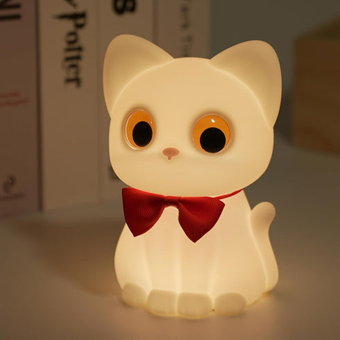 AVEKI Cat Night Light for Kids, Cute Squishy Silicone Cats Lamp for