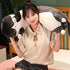 Werdast Gift(Black,18inches) Black Cat Long Plush Pillow Kitty Stuffed Animals Soft Sleeping Throw Pillow Doll Toy