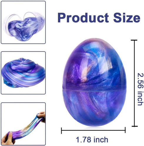 JDSTY 6 Pack Galaxy Slime Eggs Stress Relief Toys for Kids Boys Girls Easter Basket Stuffers Gifts Party Favors Filled