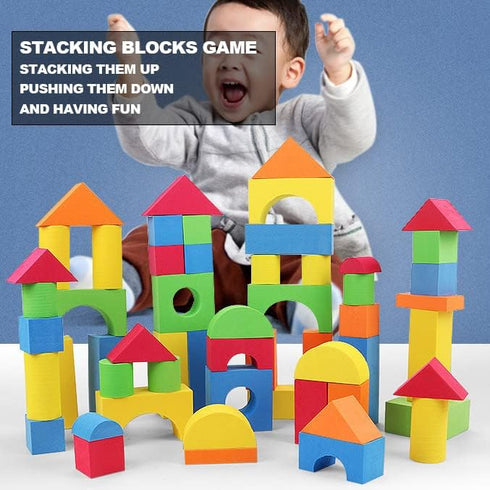 Foam Building Blocks for Toddlers 2-4, 41 Pieces EVA Soft Stacking Blocks, Bath Foam Toy Set for Kids 18+ Months