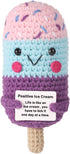Funny Positive Ice Lolly, Crochet Ice Cream Cute Knitted Toy with Encouraging Card, Handmade Positive Gift
