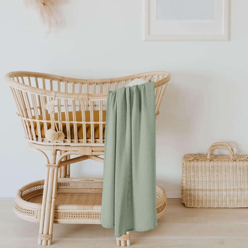 Kloovete 36 40 Inches X Cooling Baby Waffle Weave Blanket, Ultra-Soft Lightweight Receiving Blanket for Newborn