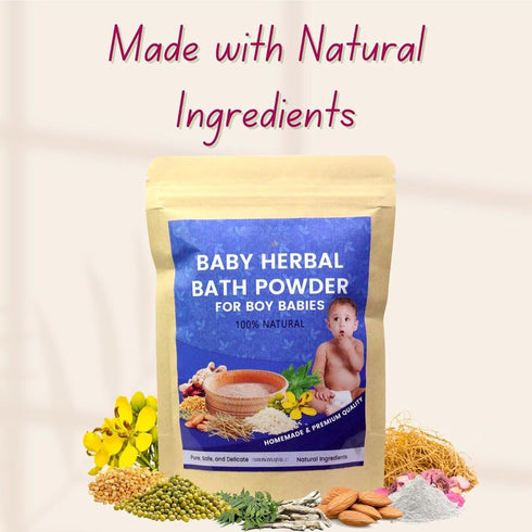 Generic 100% 150 Baby Herbal Bath Powder for Boy Babie, No Artificial Color Added, No Preservatives Added, Nature - gm