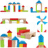 Maple Wood Kids Building Blocks by Hape, 50 Brightly Colored Pieces Stacking Educational Toy Set for Toddlers in