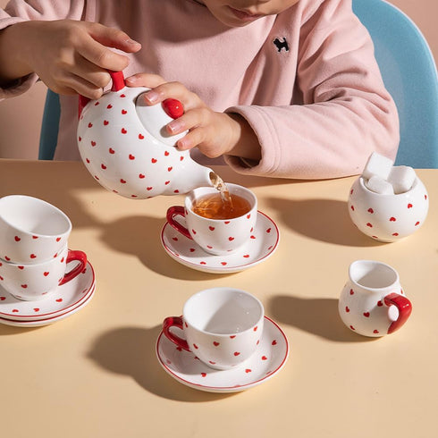 Set Set Set 4, Sweejar Porcelain Tea for Little Girls,Kitchen Toys Tea Party for Kids Toddler Kitchen Pretend Toy