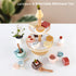 Set Playset Set PairPear Tea Party Dessert Stand -Wooden Toys Pretend Play Food Kitchen Accessories for Toddler Tea