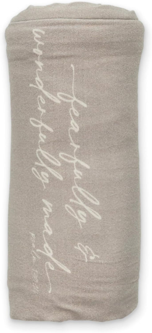 Ellie Sue Fearfully & Wonderfully Made Stretch Swaddle Blanket Soft Bamboo Blend Baby Swaddle,