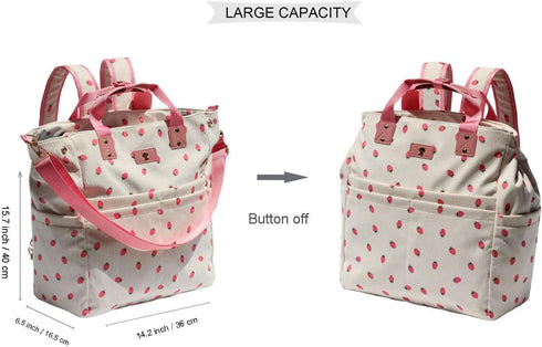 ESVAN Totepack Backpack 3 1 Backpack Diaper Tote Bag Crossbody Bag in for Women Laptop Multifunctional with Insulated