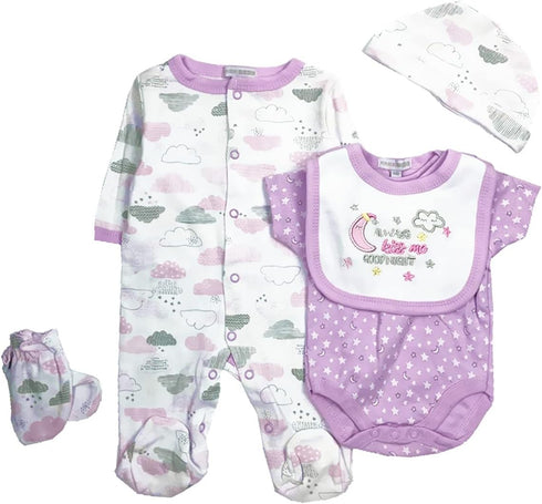 Reborn Baby Dolls Clothes Outfits 22 Inch Girl Clothing Accessories 5 Pcs Set for 20-23 Inch Newborn Dolls