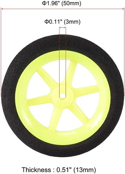 uxcell RC Model Plane Aircraft Wheel, Micro Sport Wheel 0.11 Inch X 1.96 Inch - 6PCS