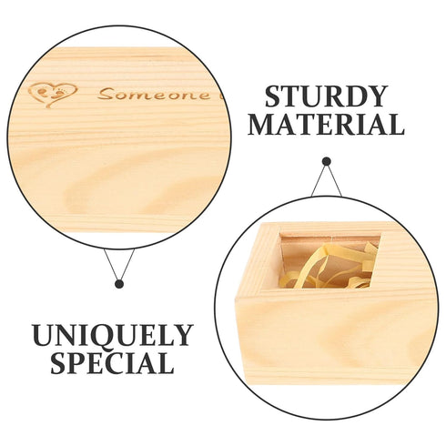 SUPVOX Wooden Pregnancy Test Keepsake Box with Lid for Newborn Announcement Multipurpose Memory Storage Organizer