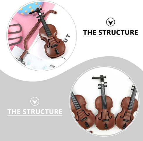 LUOZZY 40 Pcs Miniature Violin Model - Tiny Violin Musical Instrument for Dollhouse Mini Furniture Decoration