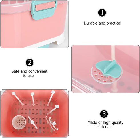 Countertop Kisangel Baby Bottle Drying Rack High Capacity Bottle Dryer with Detachable Hollow Drain Net and Pacifier
