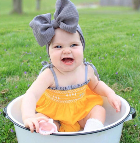 KIDOCHEESE Big Bows Baby Girl Headbands with Bows, Elastics Nylon Hairbands, Oversized Head Wraps, Large Hair Bow
