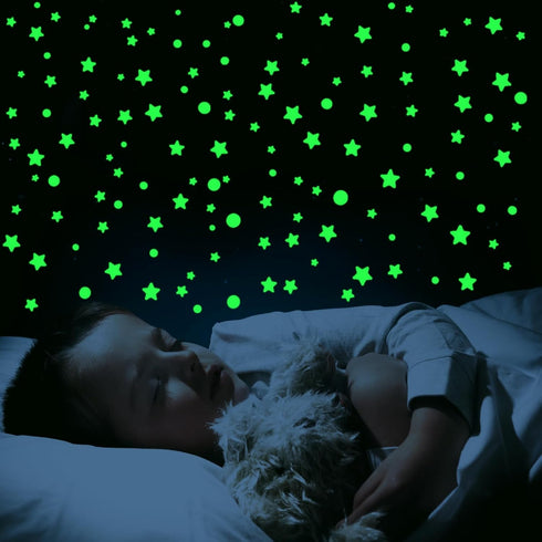 Realistic Tiny 3D Domed Glow in The Dark Stars, 826pcs Adhesive Glow Dots and Stars for Kids Bedroom Decor