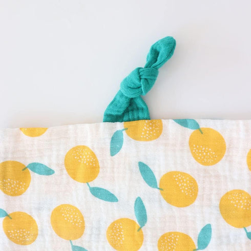 Bunny Security Blanket for Boys and Girls, Cotton Soft Breathable Muslin Soothing Towel, 2 Pcs Set (Strawberry & Orange)