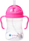 b.box Sippy Cup with Weighted Straw, Leak Proof, Spill Proof, Easy Grip, BPA Free, Dishwasher Safe, Pink Pomegranate,
