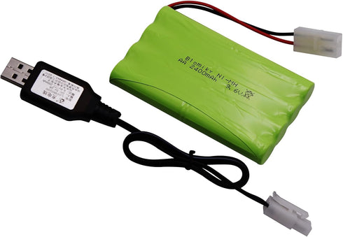 Blomiky 1 Pack 9.6V 2000mAH NiMH Rechargeable AA Battery Packs with Tamiya Connector for RC Car Truck Tank