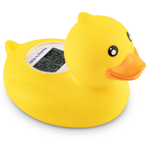 Duck Baby Bath Thermometer & Clock - Fahrenheit & Celsius Baby Bath Essentials - Soft Material Baby Products